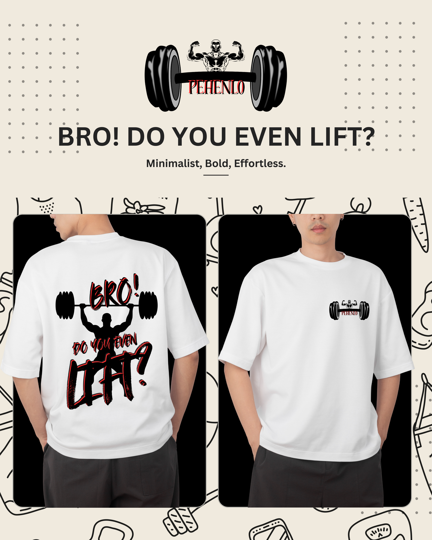 PehenLo Bro do you even lift? Oversized Tshirt