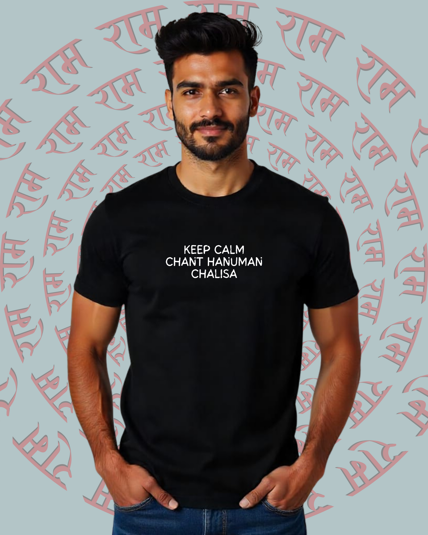"Keep Calm and Chant Hanuman Chalisha" 100%Cotton Premium  Tshirts