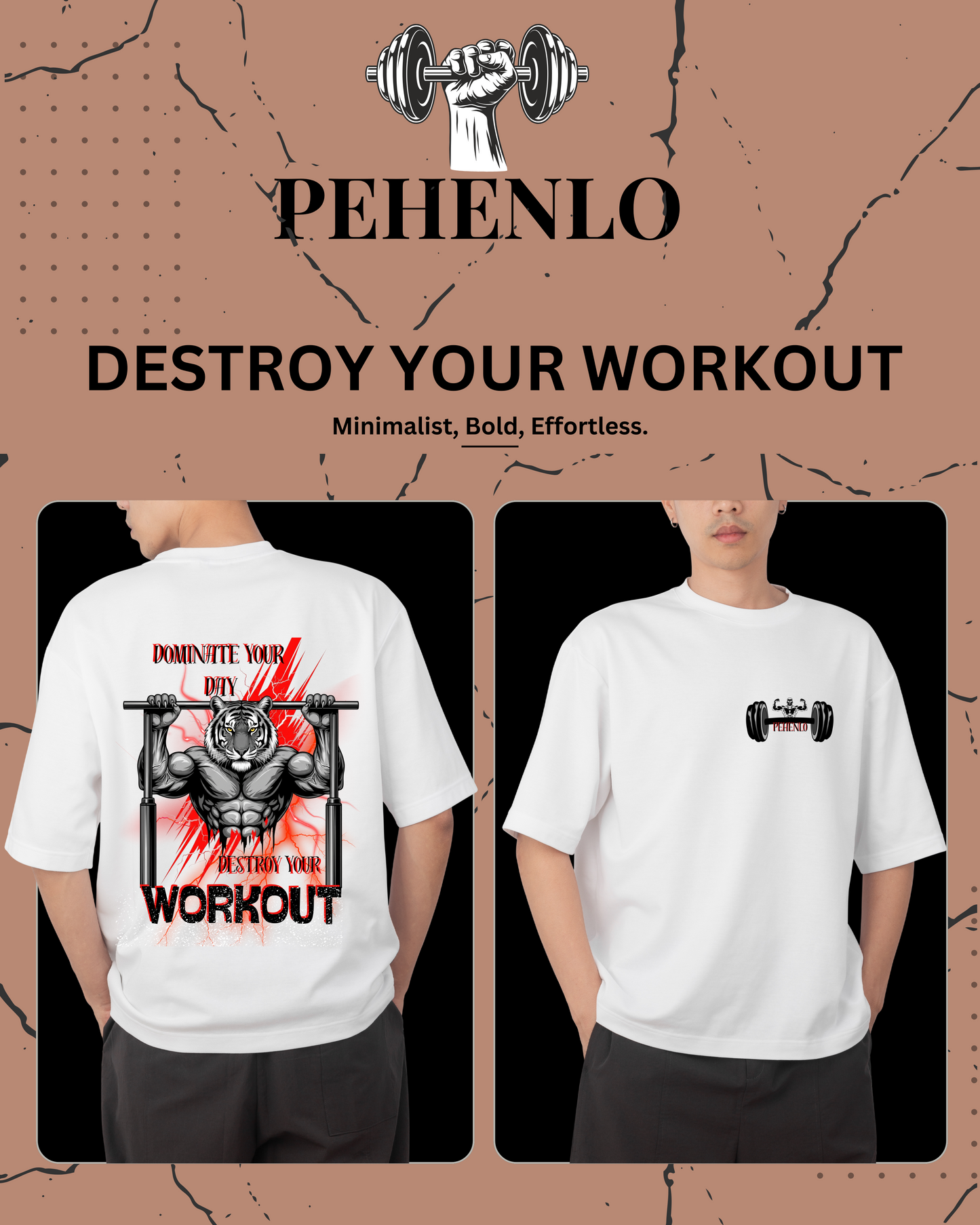 PehenLo Destroy your workout Oversized Tshirt