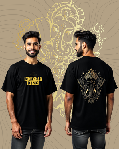 "Modak King" 100% Cotton Biowash Premium Oversized Tshirts