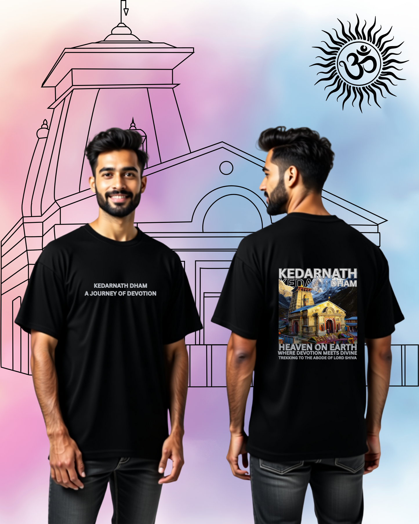 Kedarnath-a journey of devotion Tshirt oversized+100% Cotton